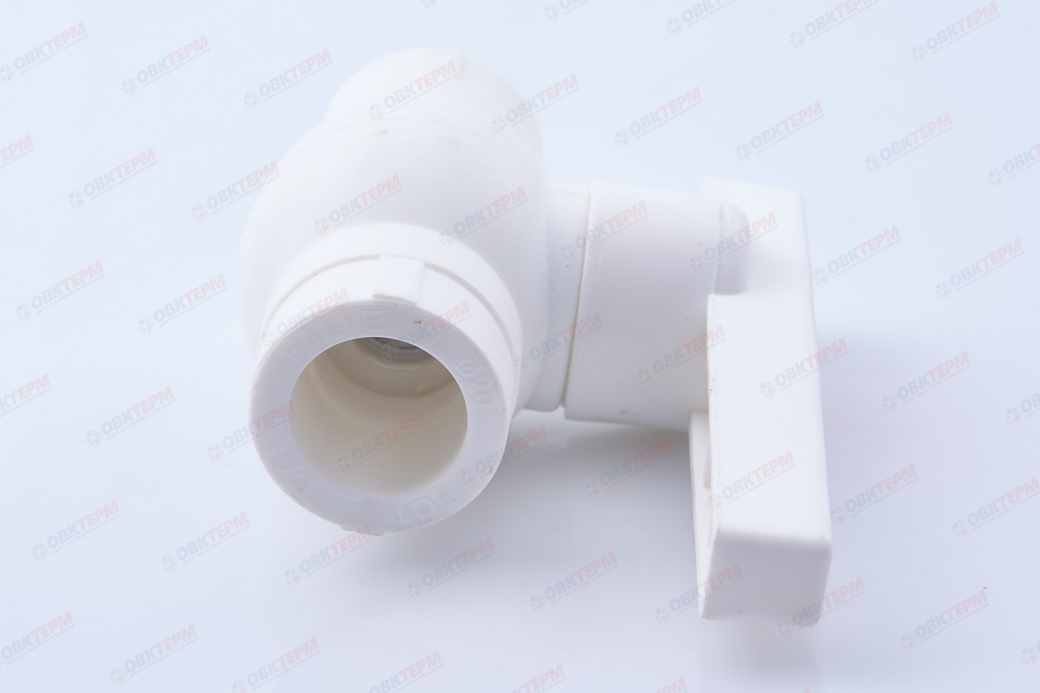Кран пластиковый шаровый 20  (стальной шар)    (VALFEX OPTIMA)  белый  (60/15) - Изображение №5