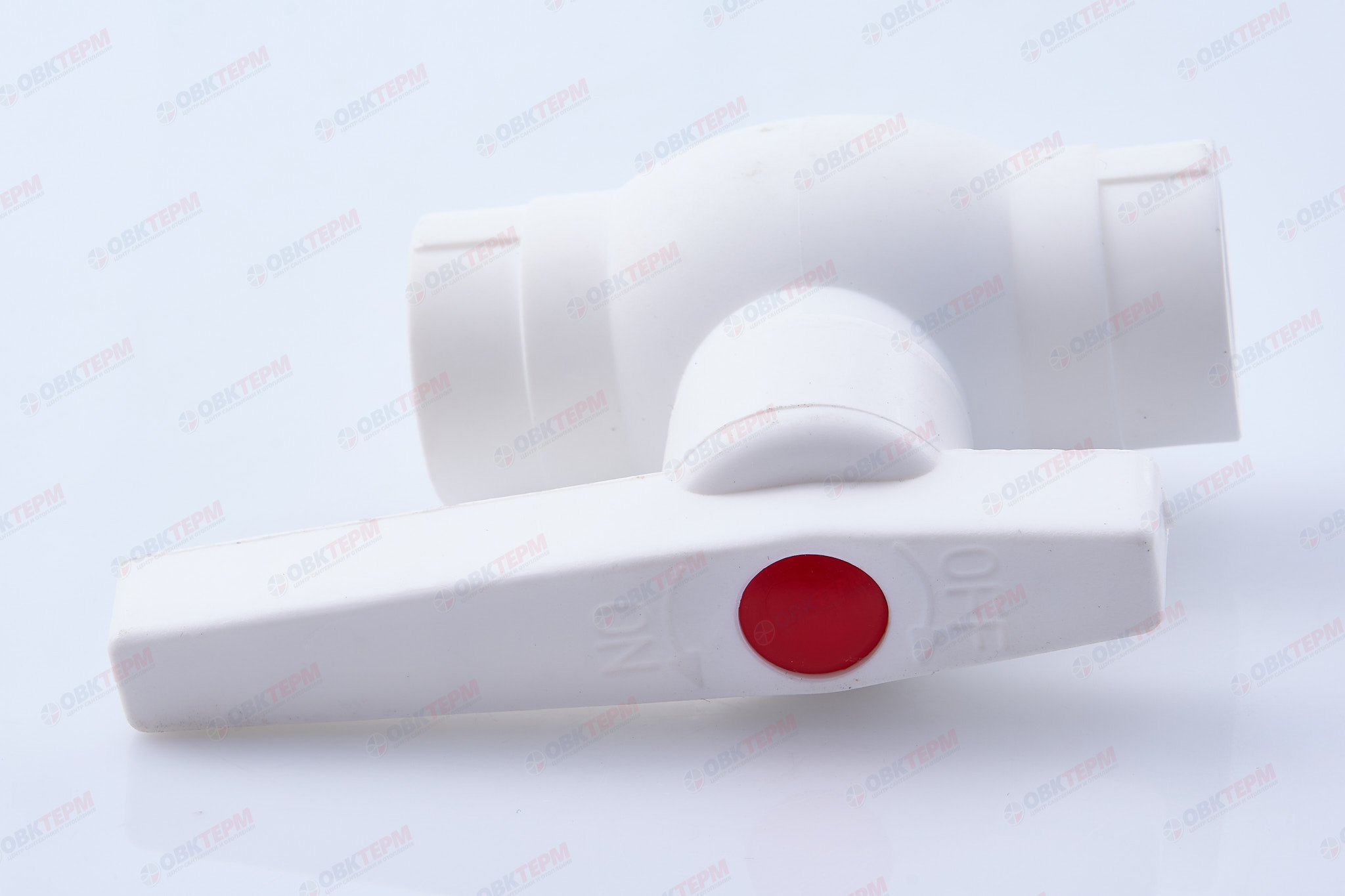 Кран пластиковый шаровый 20  (стальной шар)    (VALFEX OPTIMA)  белый  (60/15) - миниатюра №6