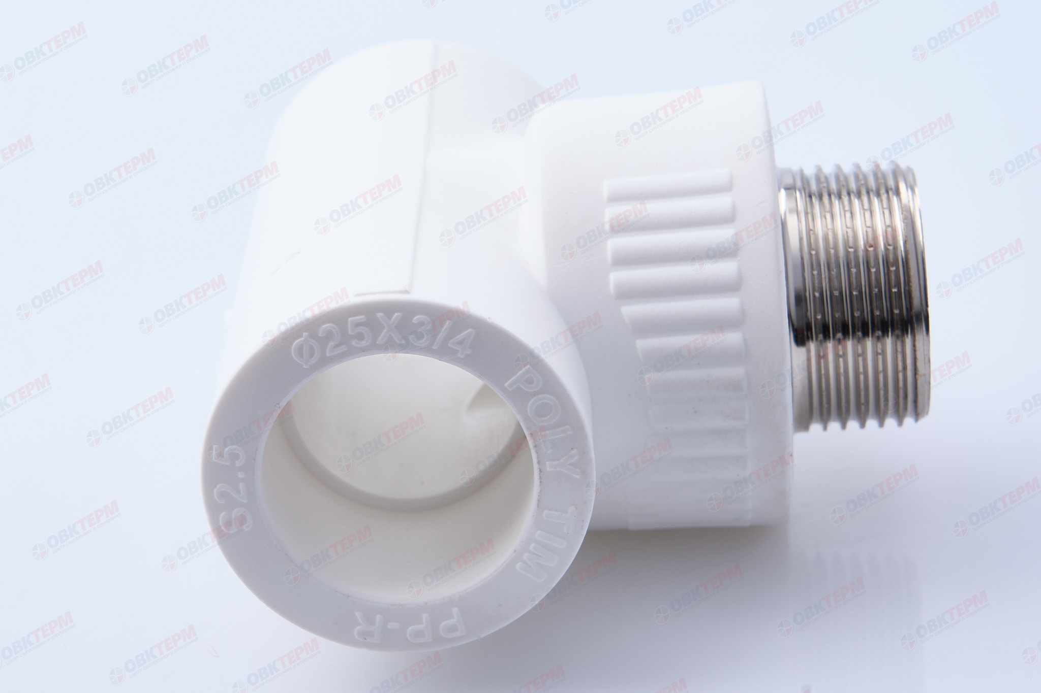 Тройник с МРН 25 * 3/4" * 25     (белый)  (60/5)  (TIM) - миниатюра №3