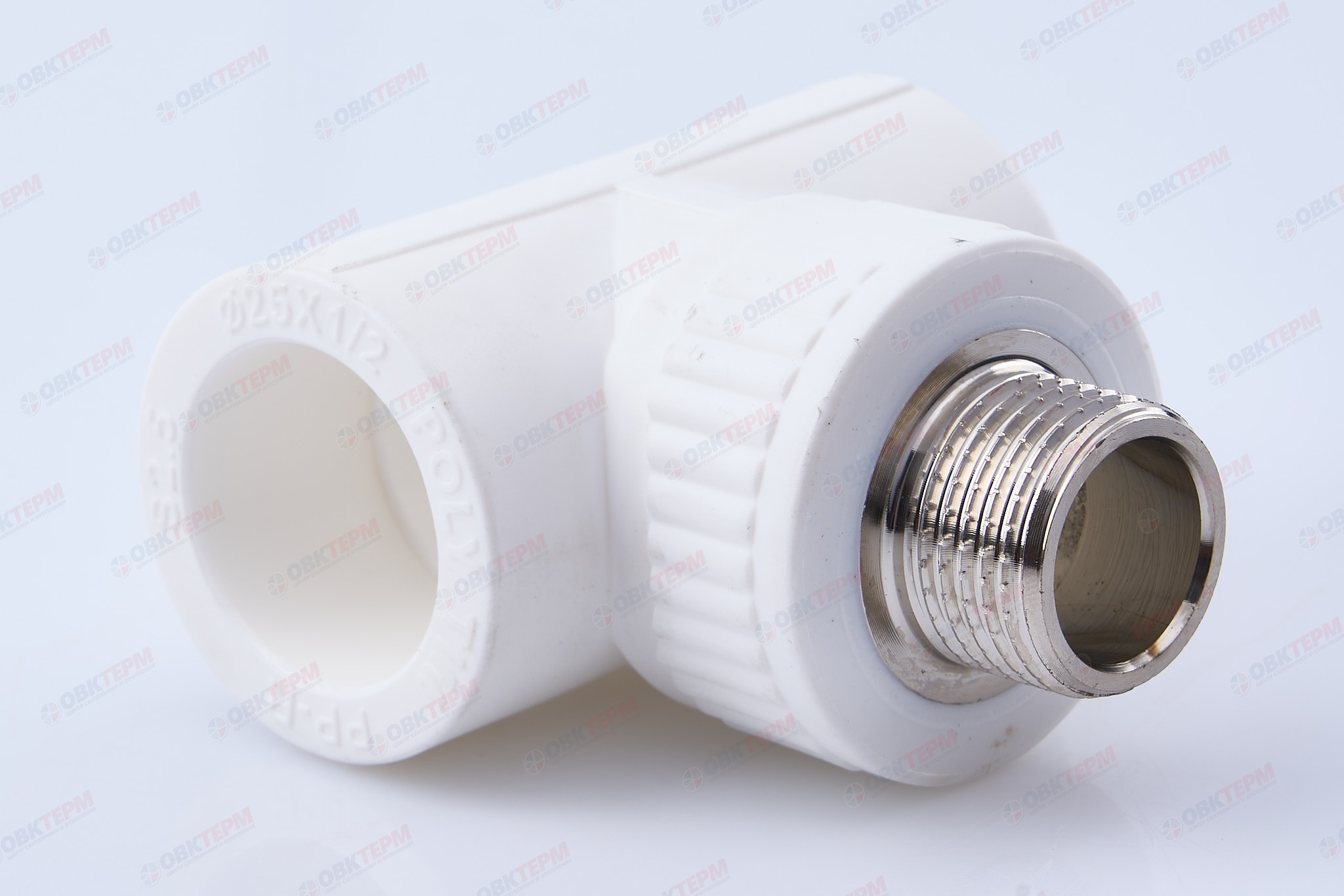 Тройник с МРН 25 * 1/2" * 25    (белый)  (75/5)  (TIM) - изображение №1