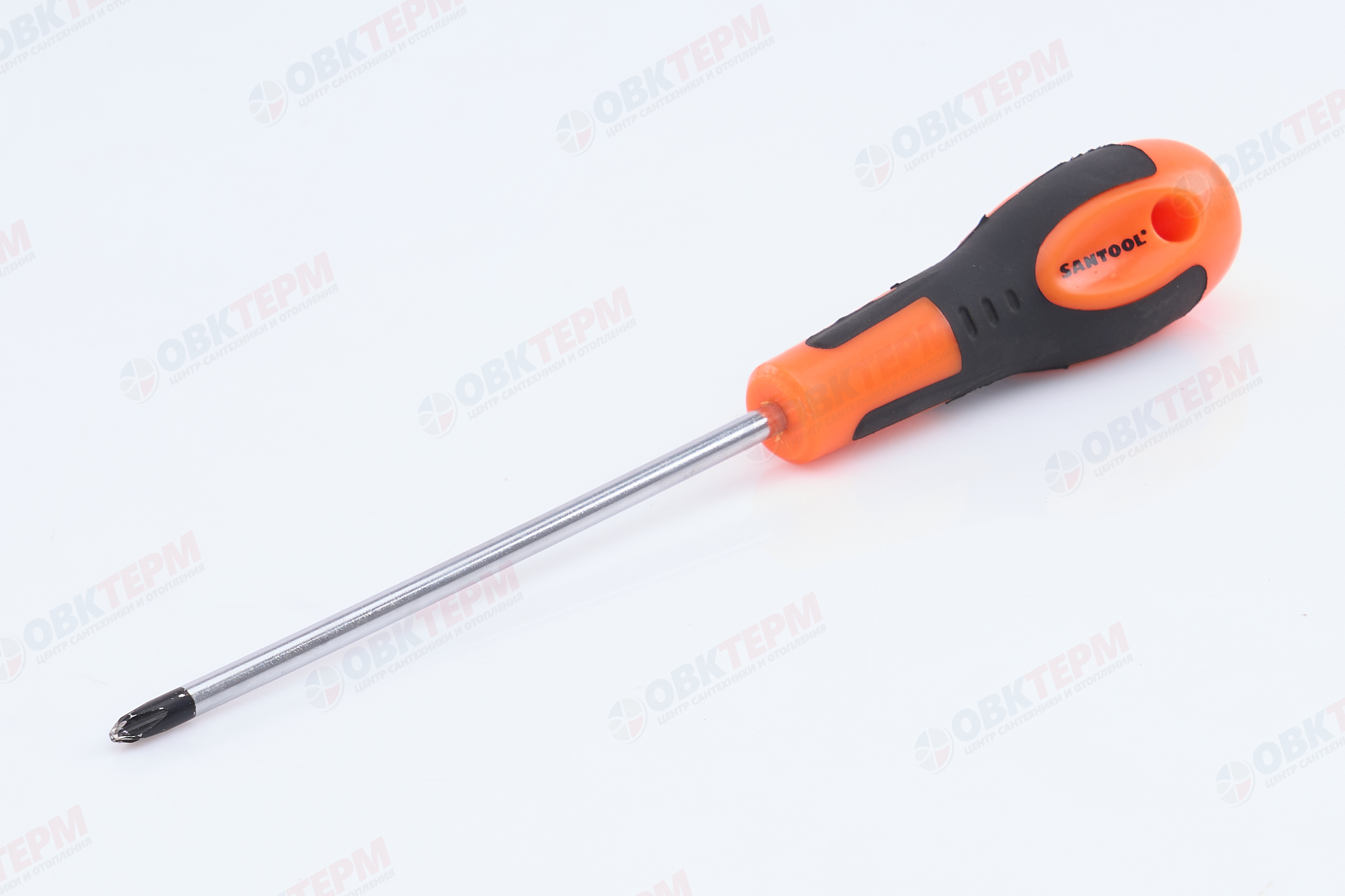 Отвертка крестовая МАСТЕР №2 150 мм CrV с двухкомпонентной ручкой SANTOOL - Изображение №2