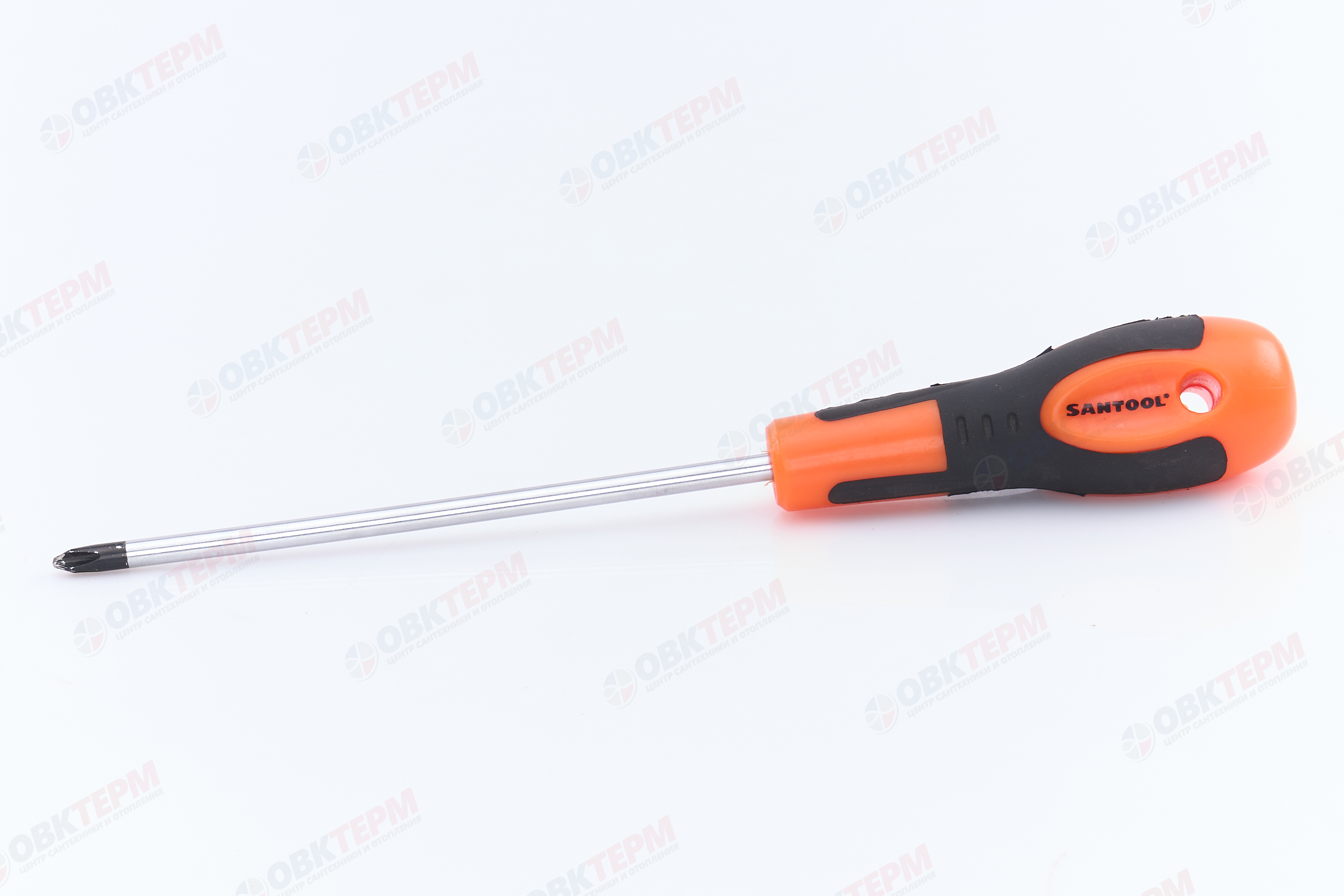 Отвертка крестовая МАСТЕР №2 150 мм CrV с двухкомпонентной ручкой SANTOOL - Изображение №5