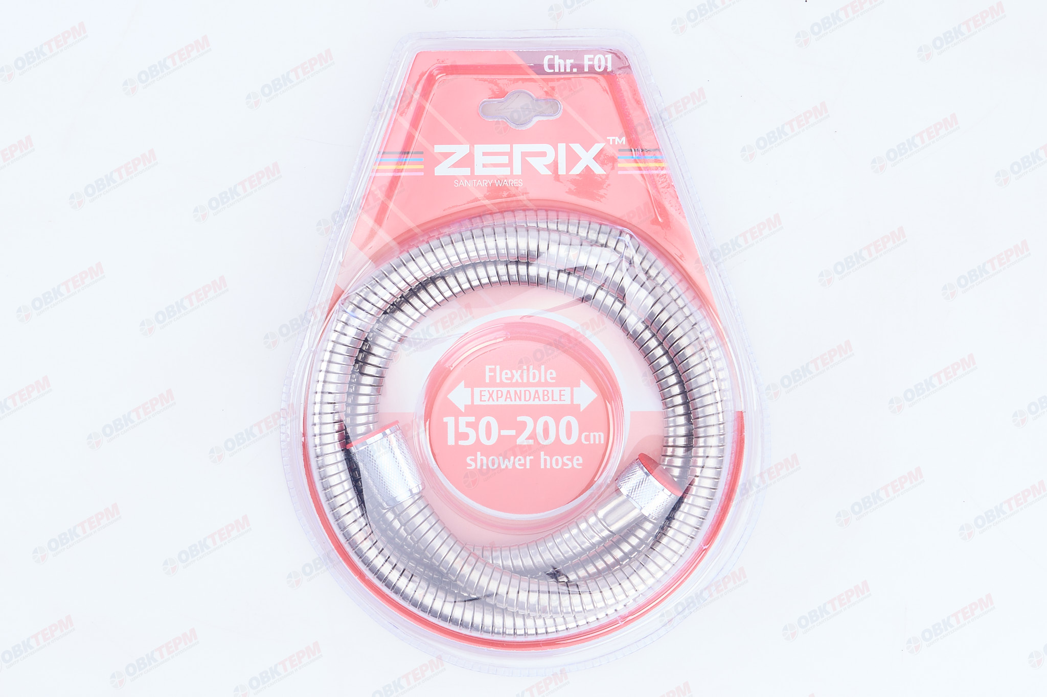 Шланг д/душа ZERIX Chr.F01 нерж сталь /растяжной /150-200 см (48 шт/ящ) - Изображение №4