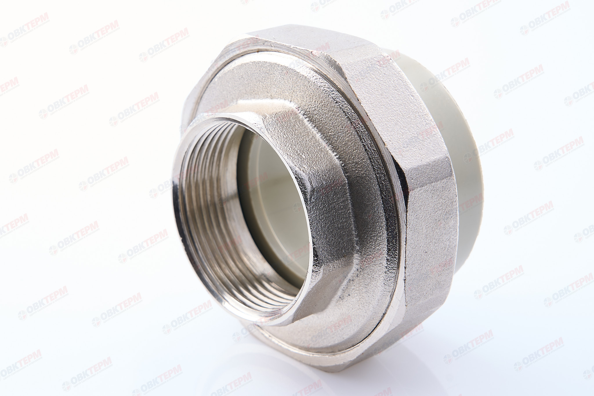 Разборное соединение   50 *  1 1/2"  В    СЕРОЕ PP-R    (RTP)    (24/4) - изображение №1