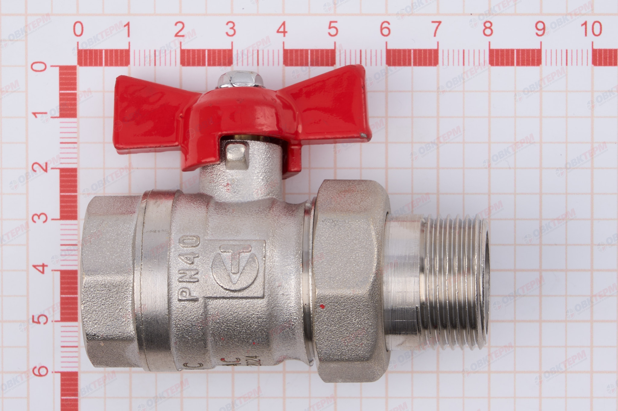 Кран шаровый с американкой      Valtec     3/4"  ВН бабочка ГОСТ   (84/7) - миниатюра №6