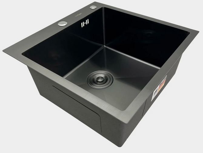 Мойка HOFFGER 5050 BLACK /сифон /1+3мм 500*500*210мм (5шт/ящ) - Изображение №2