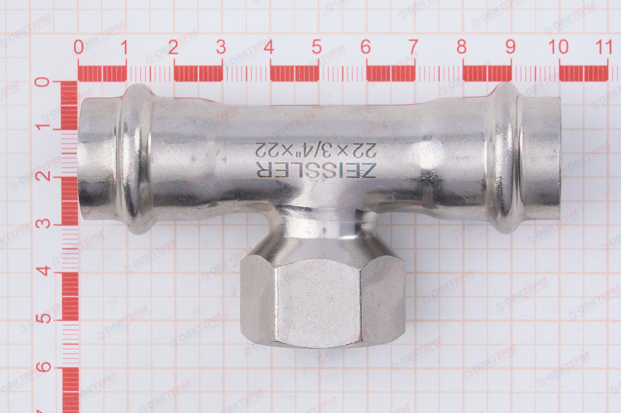 Тройник пресс из нерж.ст. 22  х 3/4"В  х 22  TIM  (40/5) - Изображение №4