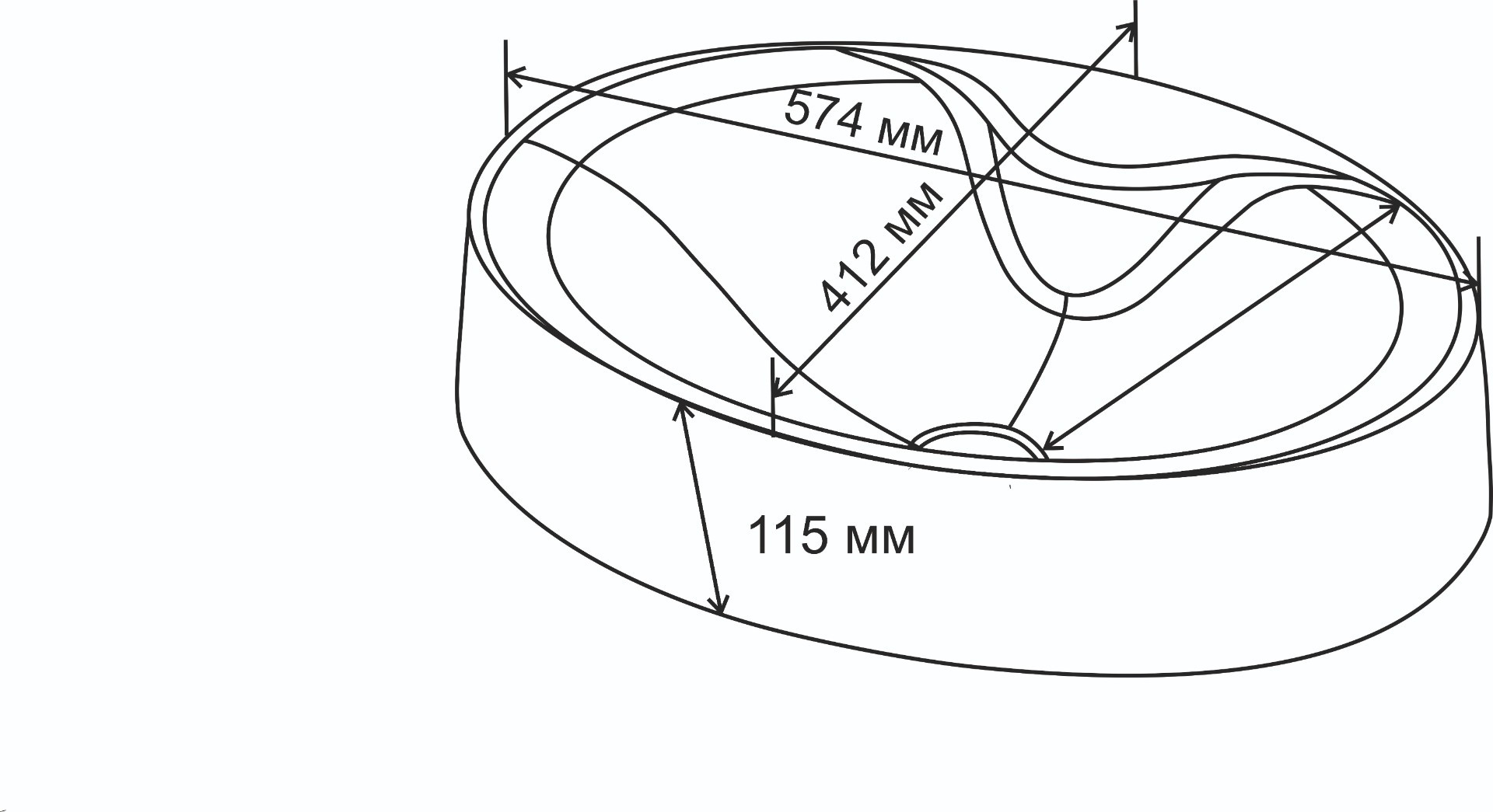 Умывальник FORMASTONE Лотос 110 G404 антрацит - Изображение №2