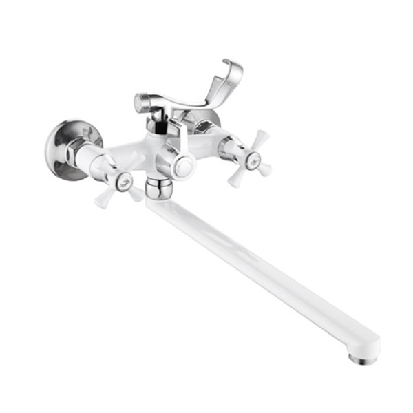 Смеситель д/ванны буксовый MIXXUS OMEGA 140 WHITE  (10 шт/ящ) - Изображение №1