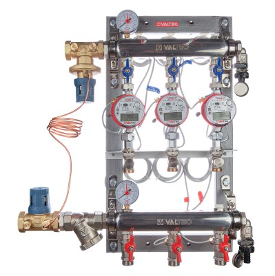 Узел этажн.покв. уч.VALTEC, нестанд. с авт. бал. клапаном, ввод СЛЕВА,кол-во выходов 2 (Ду32) Тип-1 - Изображение №1