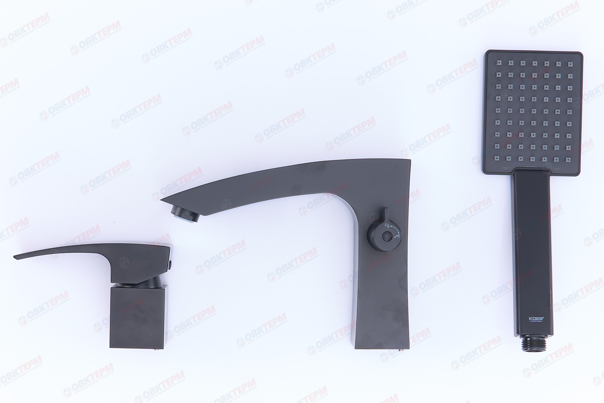 Смеситель на борт ванны KOER KB-43007-05 /3 отверстия  (Цвет черный) (8шт/ящ) - Изображение №3