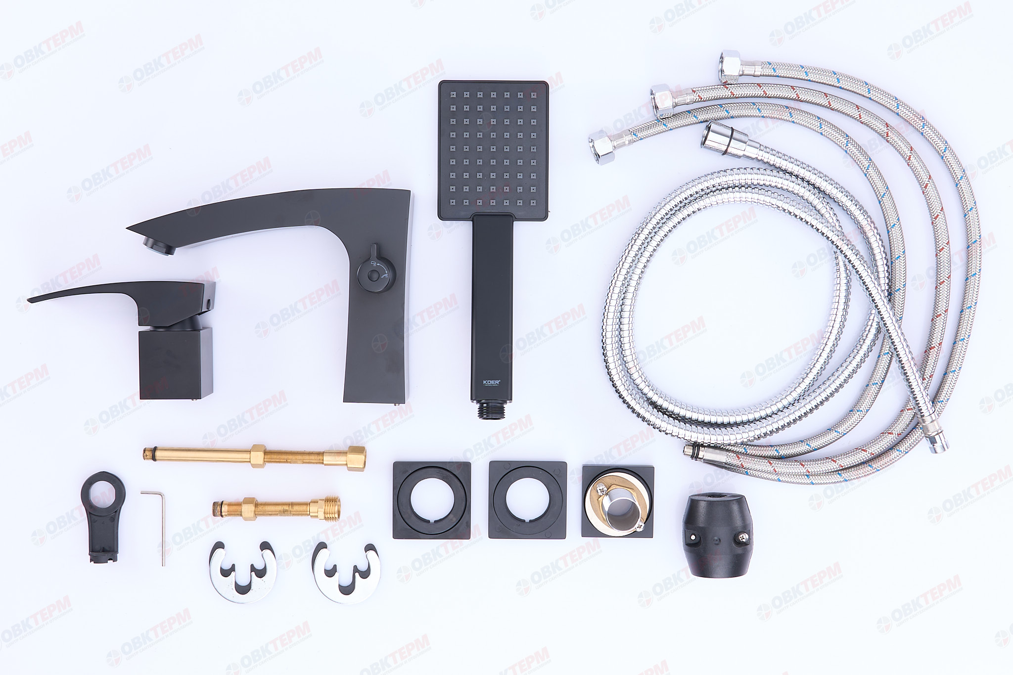 Смеситель на борт ванны KOER KB-43007-05 /3 отверстия  (Цвет черный) (8шт/ящ) - Изображение №4