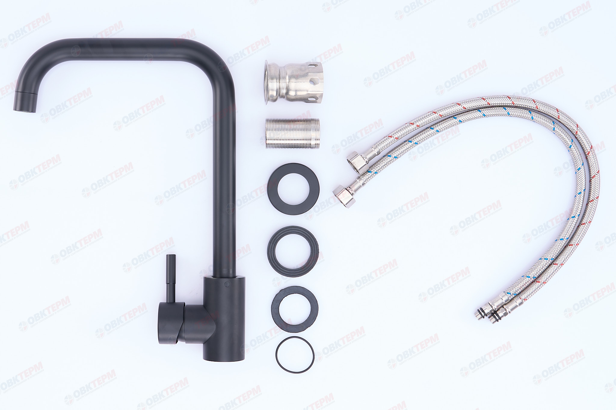 Смеситель д/кухни нерж/сталь MIXXUS SUS 011-G  BLACK Ø40 (10 шт/ящ) - миниатюра №4