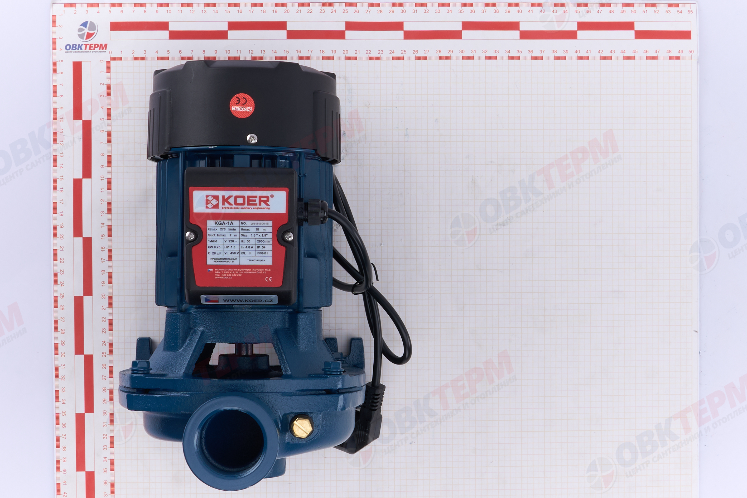 Насос центробежный  KGA/1A KOER (0.75кВт/270л.м./18м.) 1 1/2" - миниатюра №6