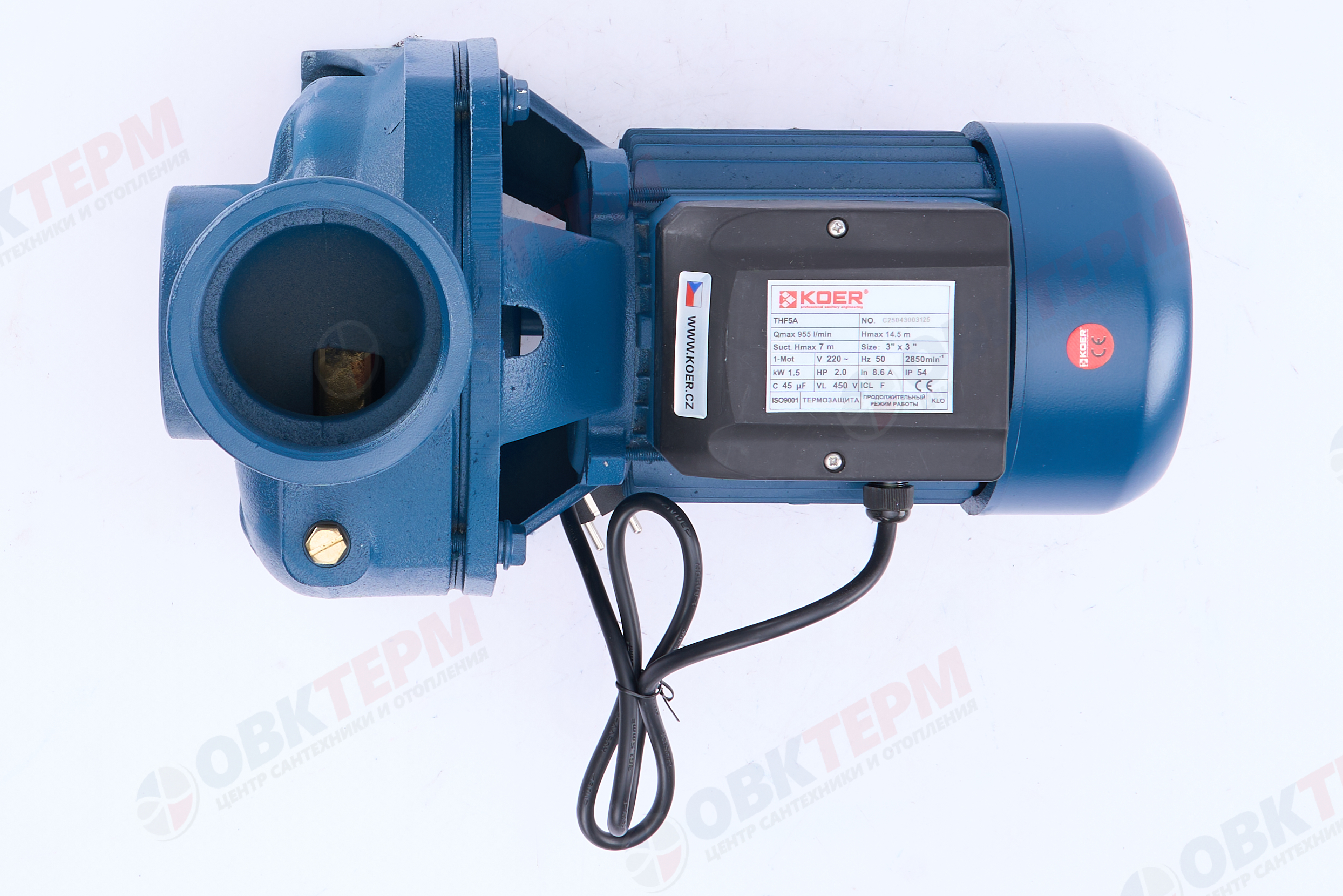 Насос центробежный  THF/5A KOER (1.5кВт/955л.м./14,5м.) 3" - миниатюра №7