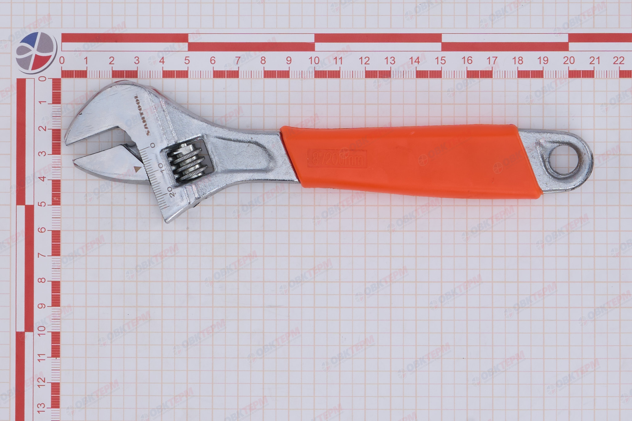 Ключ разводной 200 мм с обрезиненной рукояткой SANTOOL - миниатюра №4