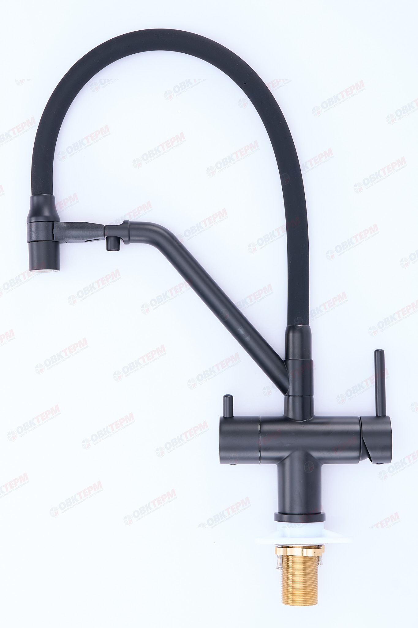 Смеситель д/кухни под ФИЛЬТР KOER KB-72006-05 (Цвет черный+силик.излив черный) (8шт/ящ - миниатюра №3