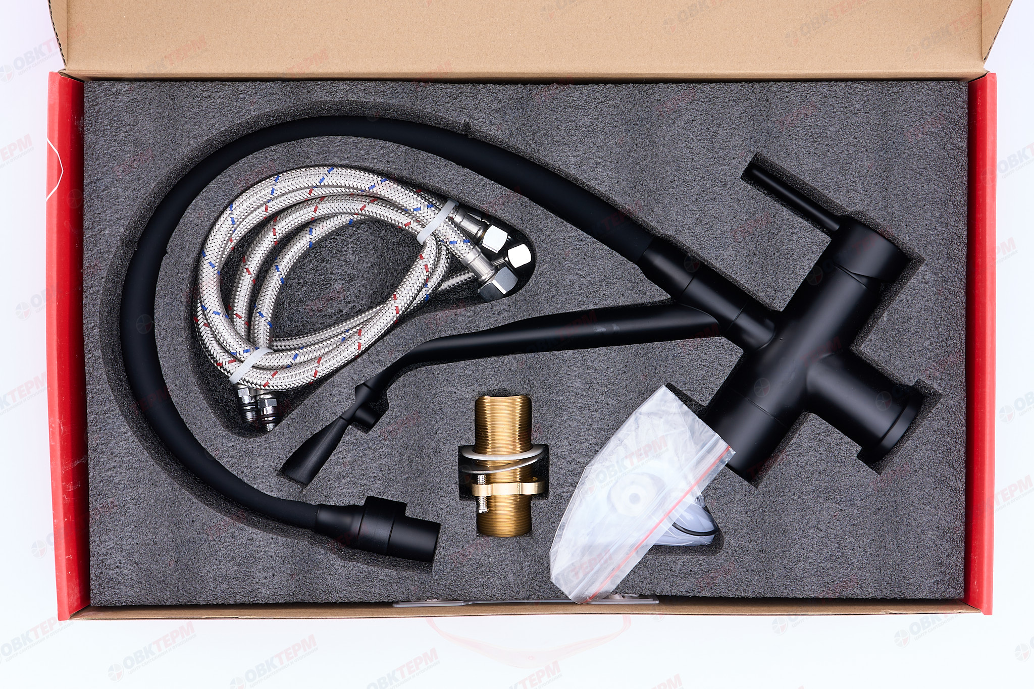 Смеситель д/кухни под ФИЛЬТР KOER KB-72006-05 (Цвет черный+силик.излив черный) (8шт/ящ - миниатюра №6