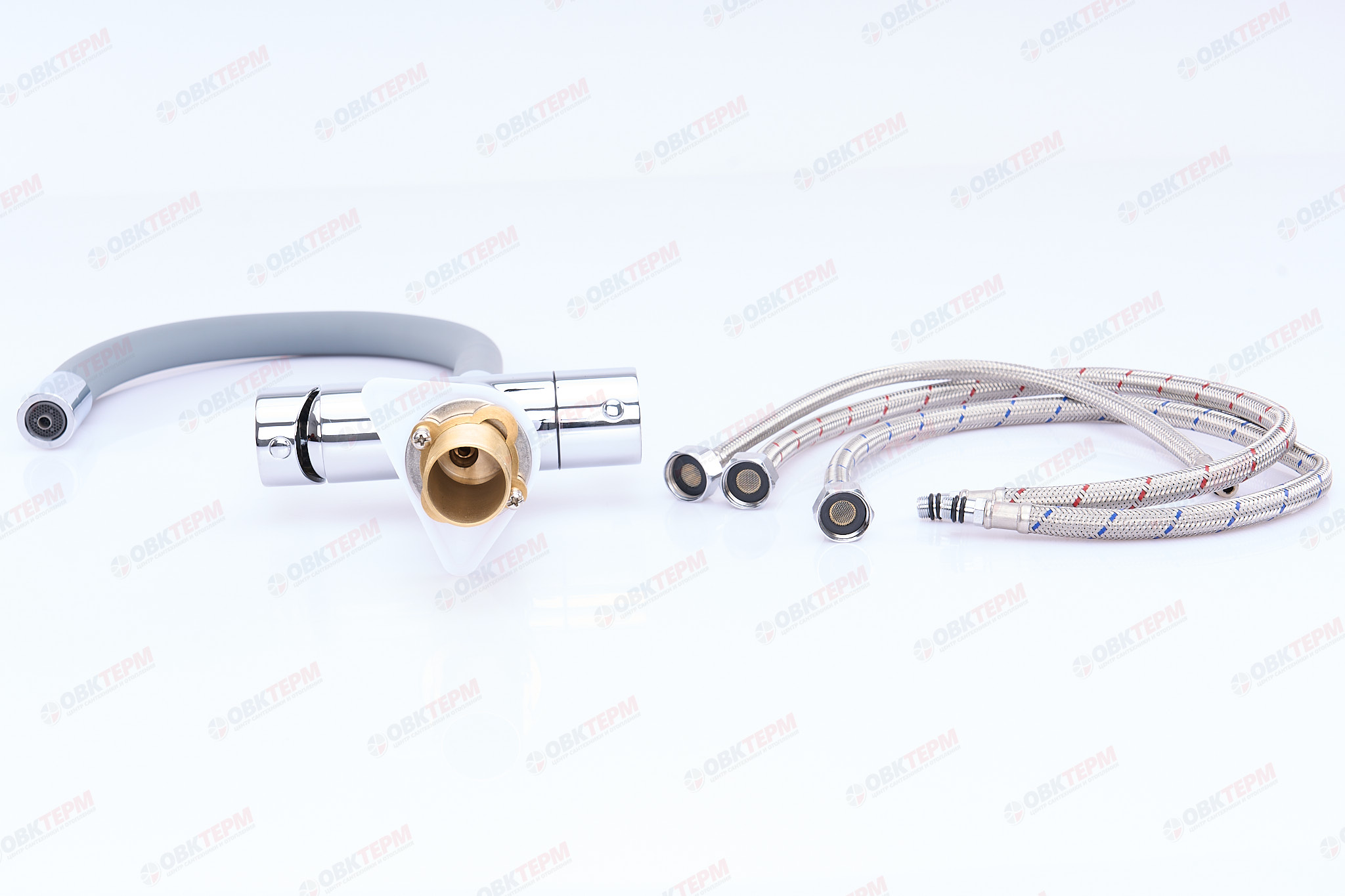 Смеситель д/кухни под ФИЛЬТР KOER KB-72002-01 (Цвет хром+силик.излив серый) (8шт/ящ) - Изображение №4