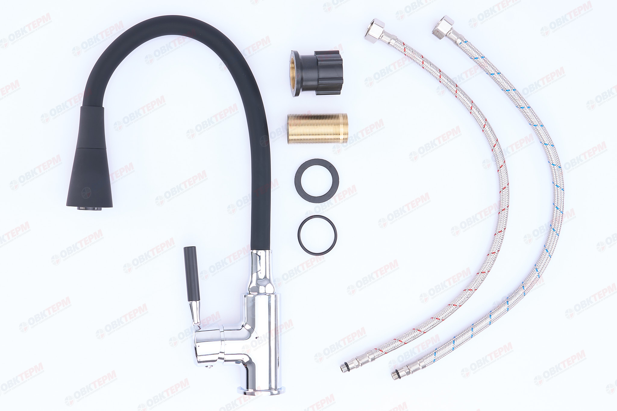 Смеситель д/кухни REFLECTOR ZERIX ATRIUM-011 LR4199-2 (черный+хром) (10 шт/ящ) - миниатюра №4