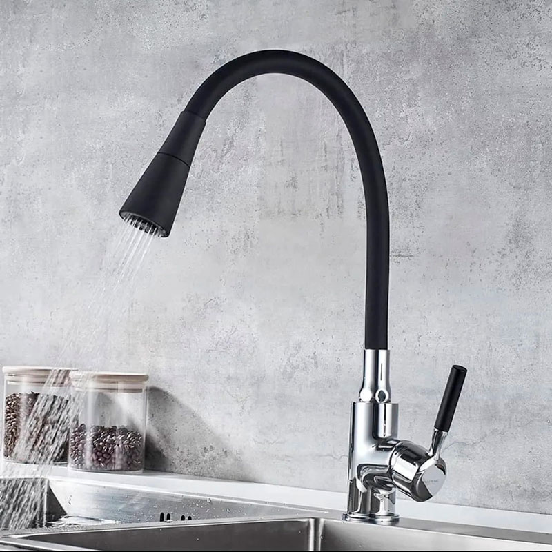 Смеситель д/кухни REFLECTOR ZERIX ATRIUM-011 LR4199-2 (черный+хром) (10 шт/ящ) - миниатюра №2