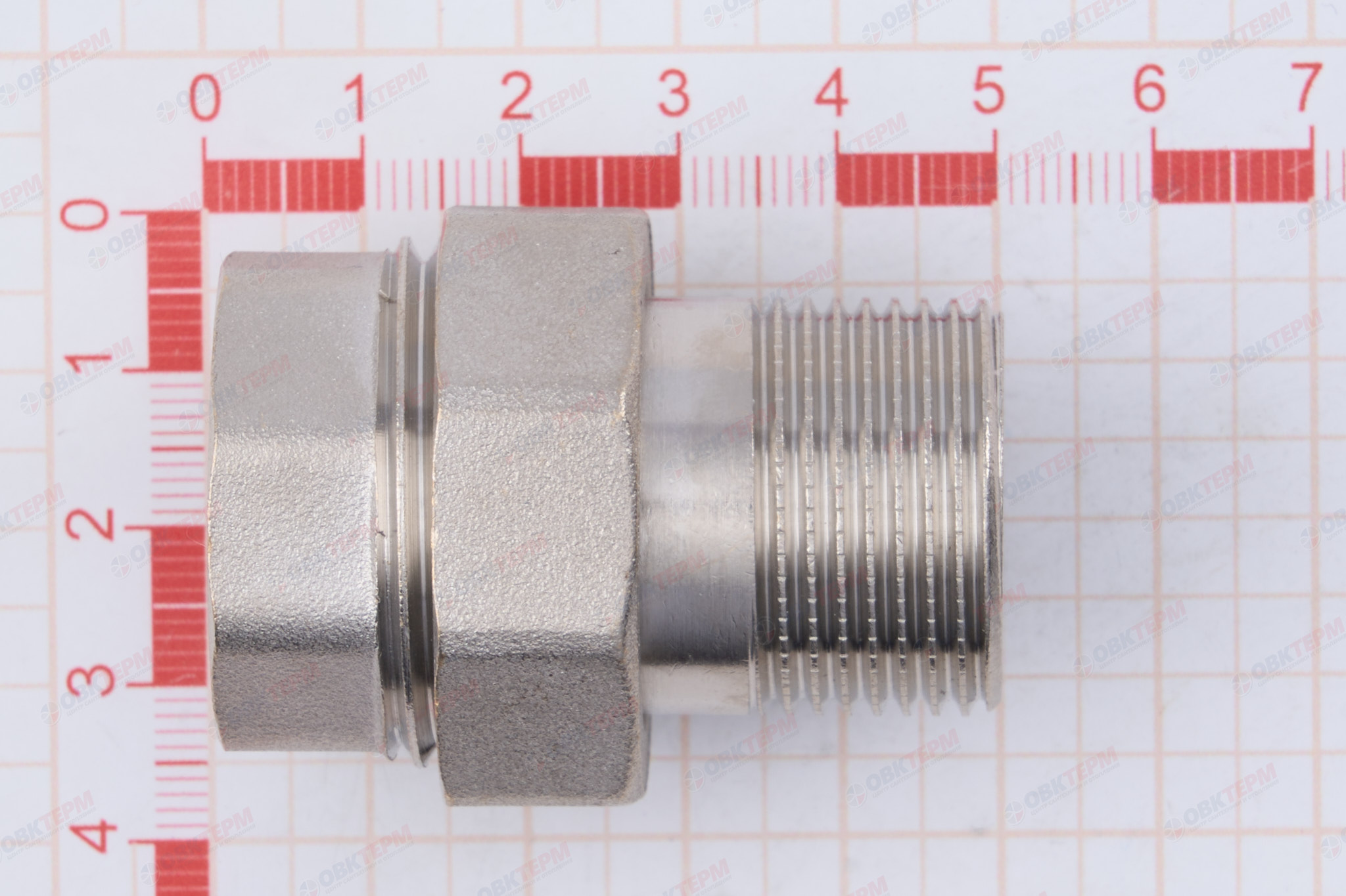 Американка с плоской прокладной         3/4" прямая  ZEISSLER   НИКЕЛЬ  (70/10) - миниатюра №6