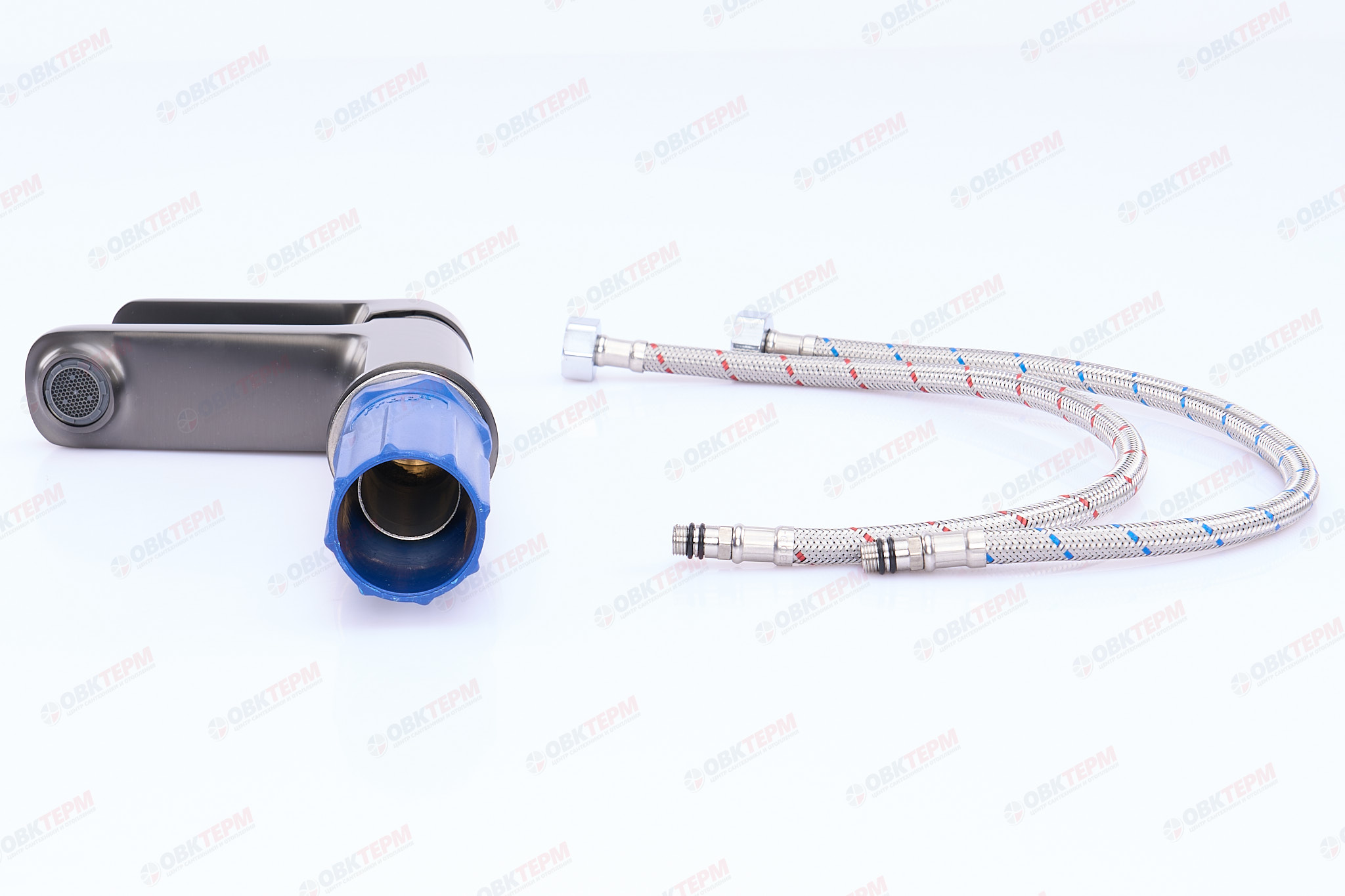 Смеситель д/умывальника FRAР F1062-9 оружейная сталь(Ø35, аэратор М24*1, на гайке) - миниатюра №5