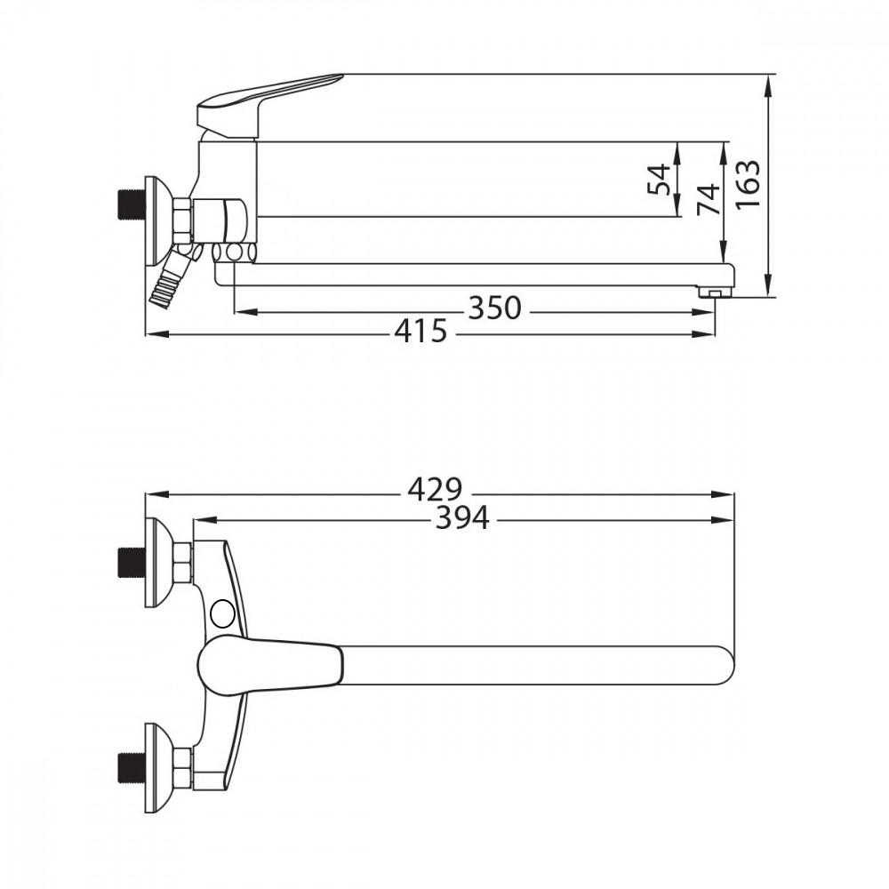 Смеситель д/ванны ZERIX NEO 183 Ø40  (10 шт/ящ) - Изображение №2