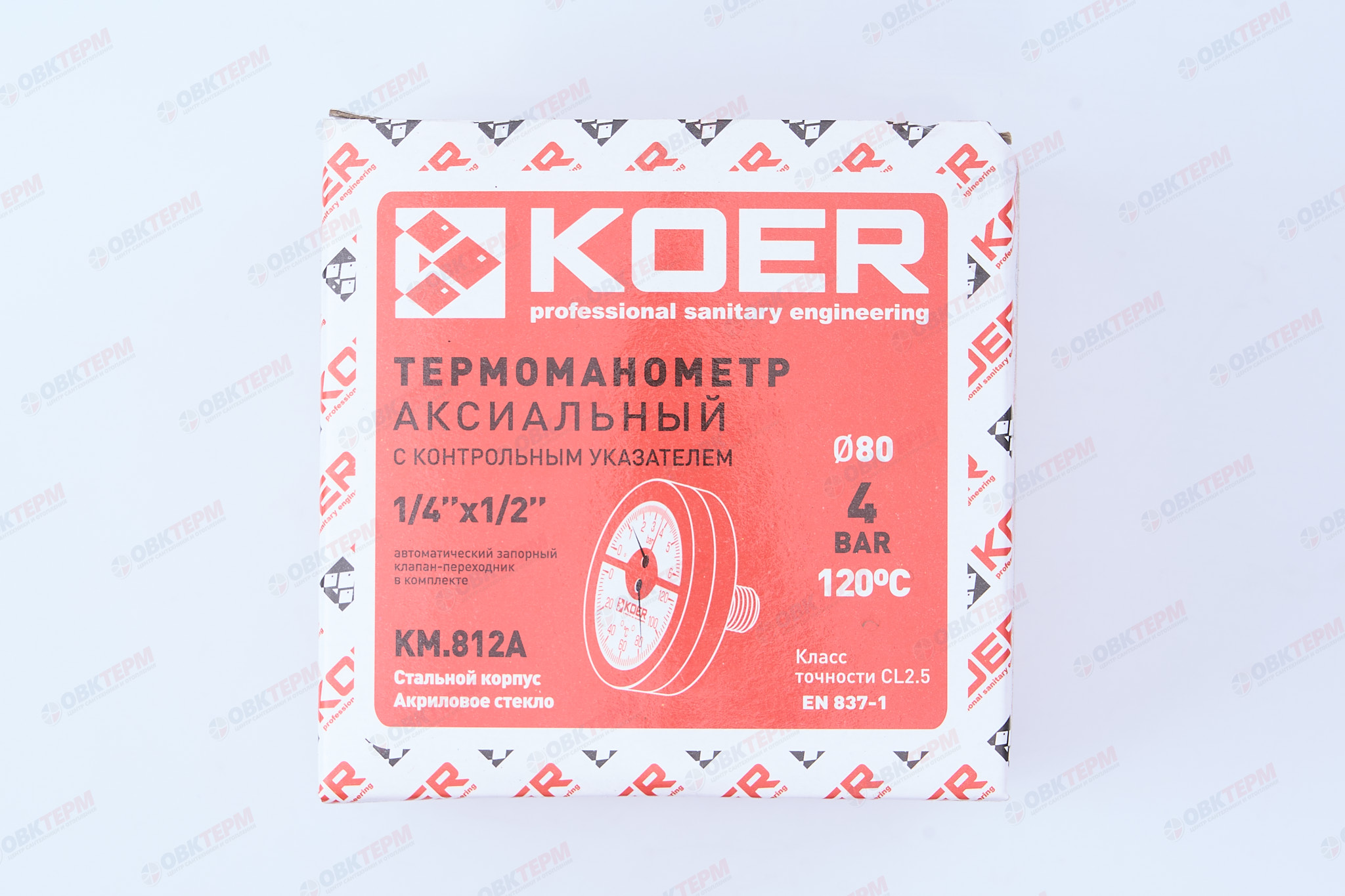 Термоманометр   4 bar ХРОМ заднее подключение KOER - Изображение №4