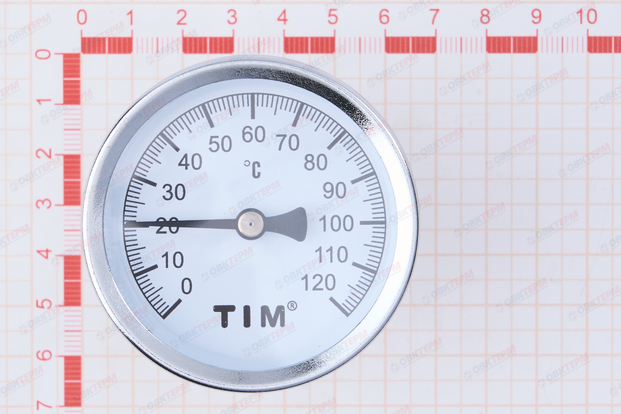 Термометр с гильзой 1/2" TIM (D63мм/120*C/L50мм)  Y-63A-50-120   (1шт/60ящ) - Изображение №4