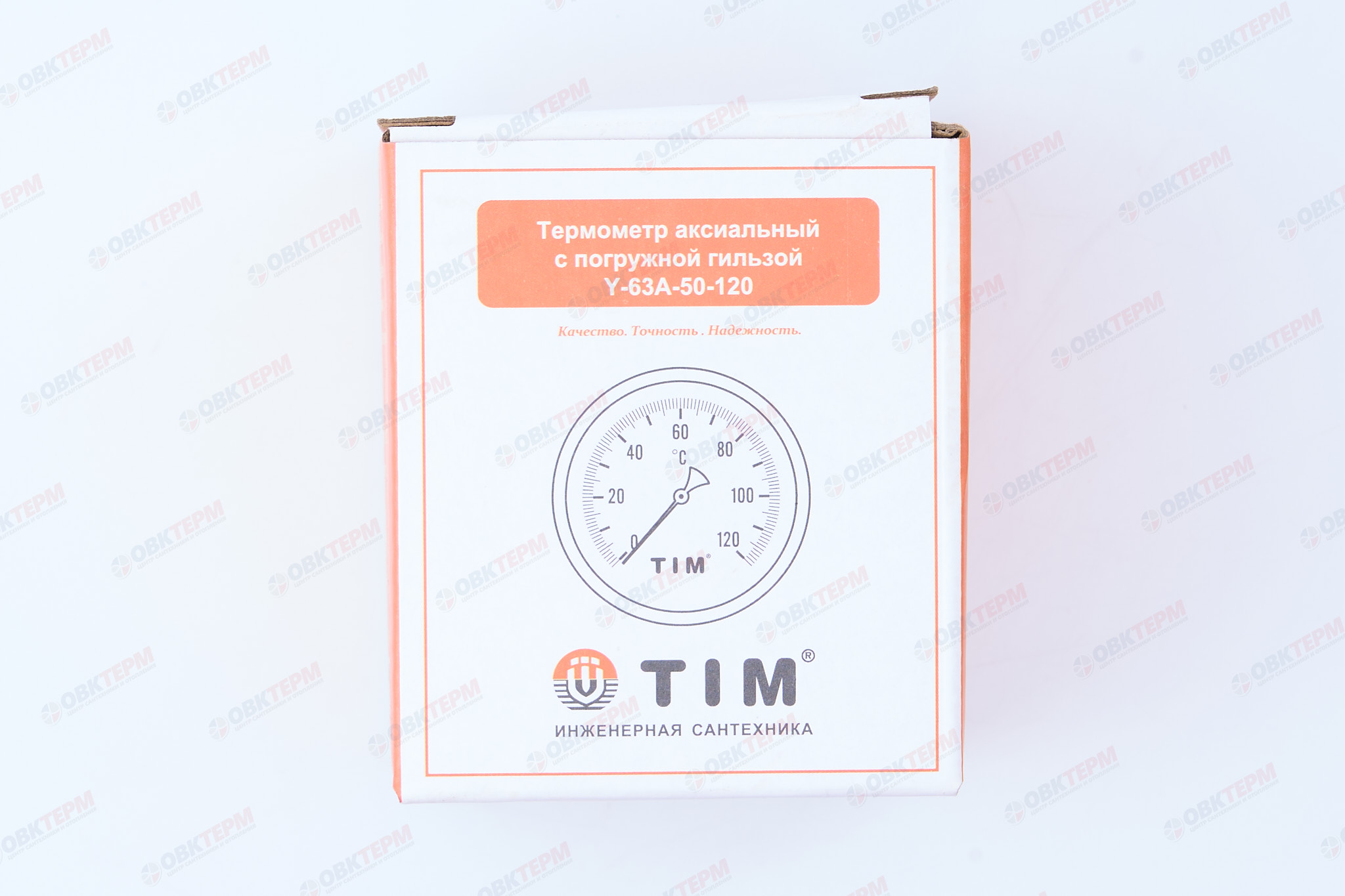 Термометр с гильзой 1/2" TIM (D63мм/120*C/L50мм)  Y-63A-50-120   (1шт/60ящ) - Изображение №5