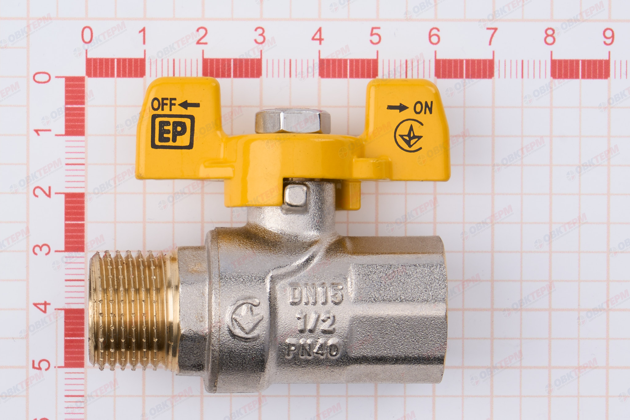 Кран шаровый ГАЗ   EUROPRODUCT     1/2" ВН   бабочка (96 шт) - миниатюра №6