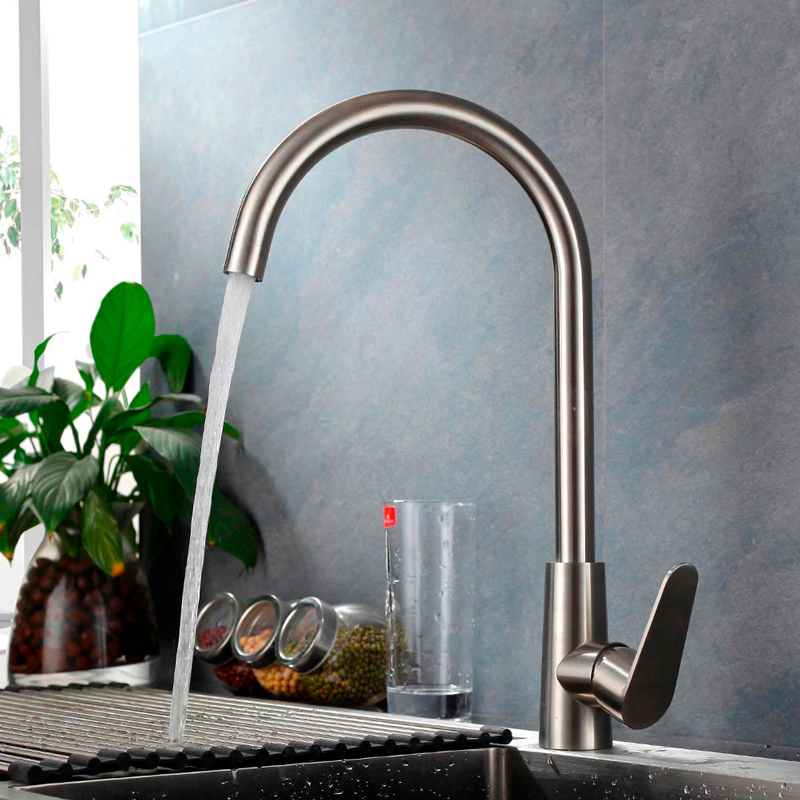 Смеситель д/кухни нерж/сталь ZERIX - FOX-011 10 шт/ящ - миниатюра №2