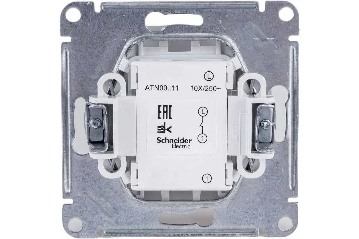 Выключатель 1-клавишный механизм сх.1, 10АХ Белый AtlasDesign Systeme Electric - Изображение №2