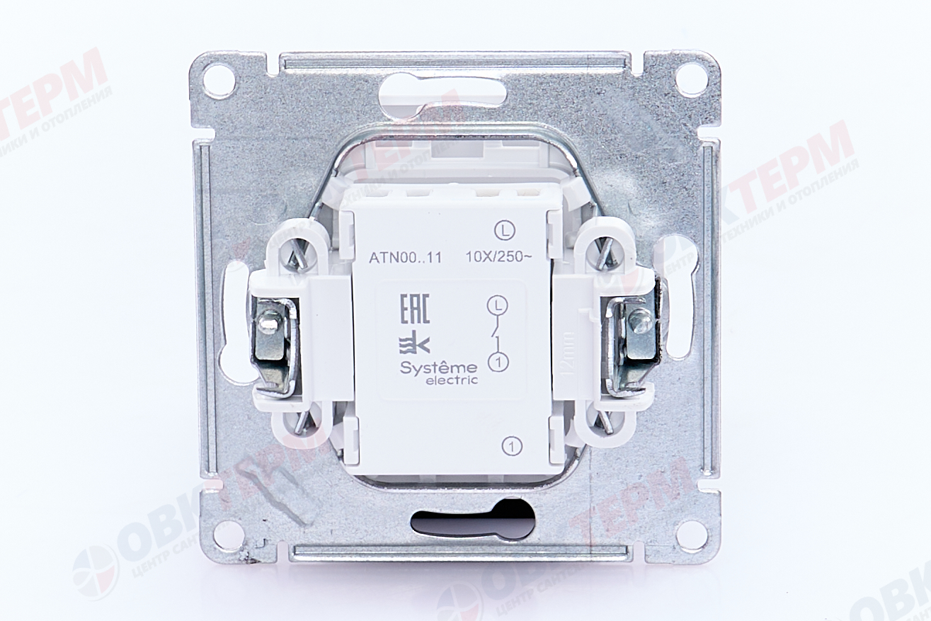 Выключатель 1-клавишный механизм сх.1, 10АХ Белый AtlasDesign Systeme Electric - миниатюра №6