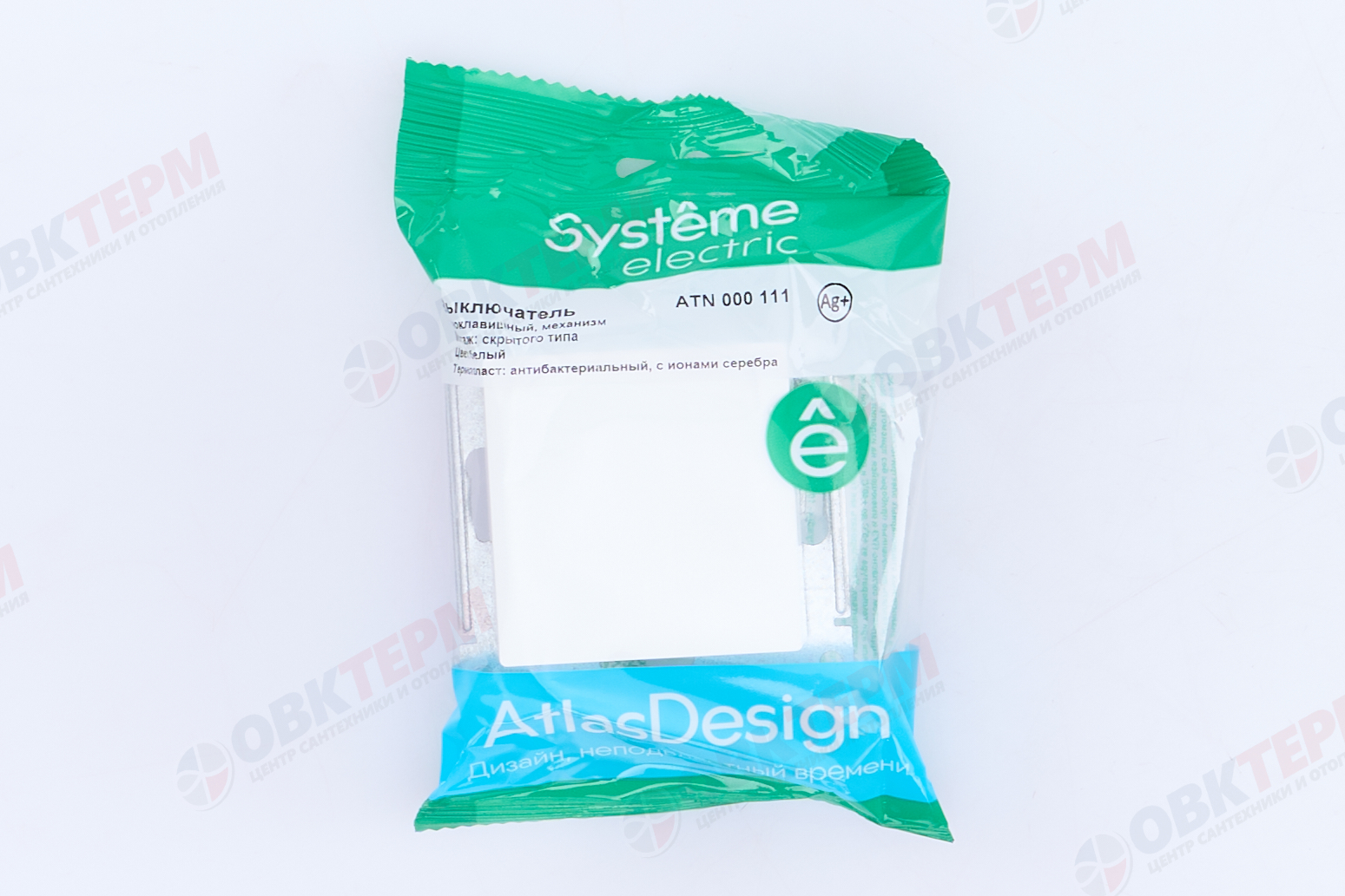Выключатель 1-клавишный механизм сх.1, 10АХ Белый AtlasDesign Systeme Electric - миниатюра №8