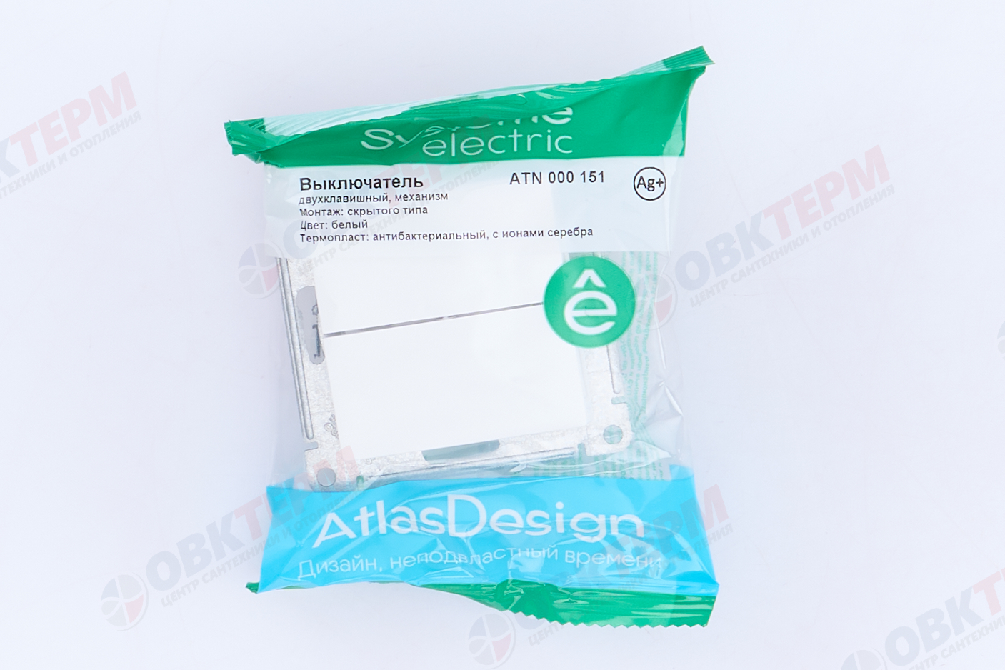Выключатель 2-клавишный механизм сх.5 10АХ Белый AtlasDesign Systeme Electric - миниатюра №8