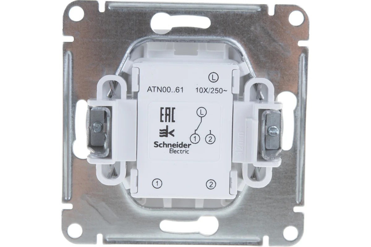 Переключатель 1-клавишный, механизм сх.6 10АХ Белый AtlasDesign Systeme Electric - Изображение №5
