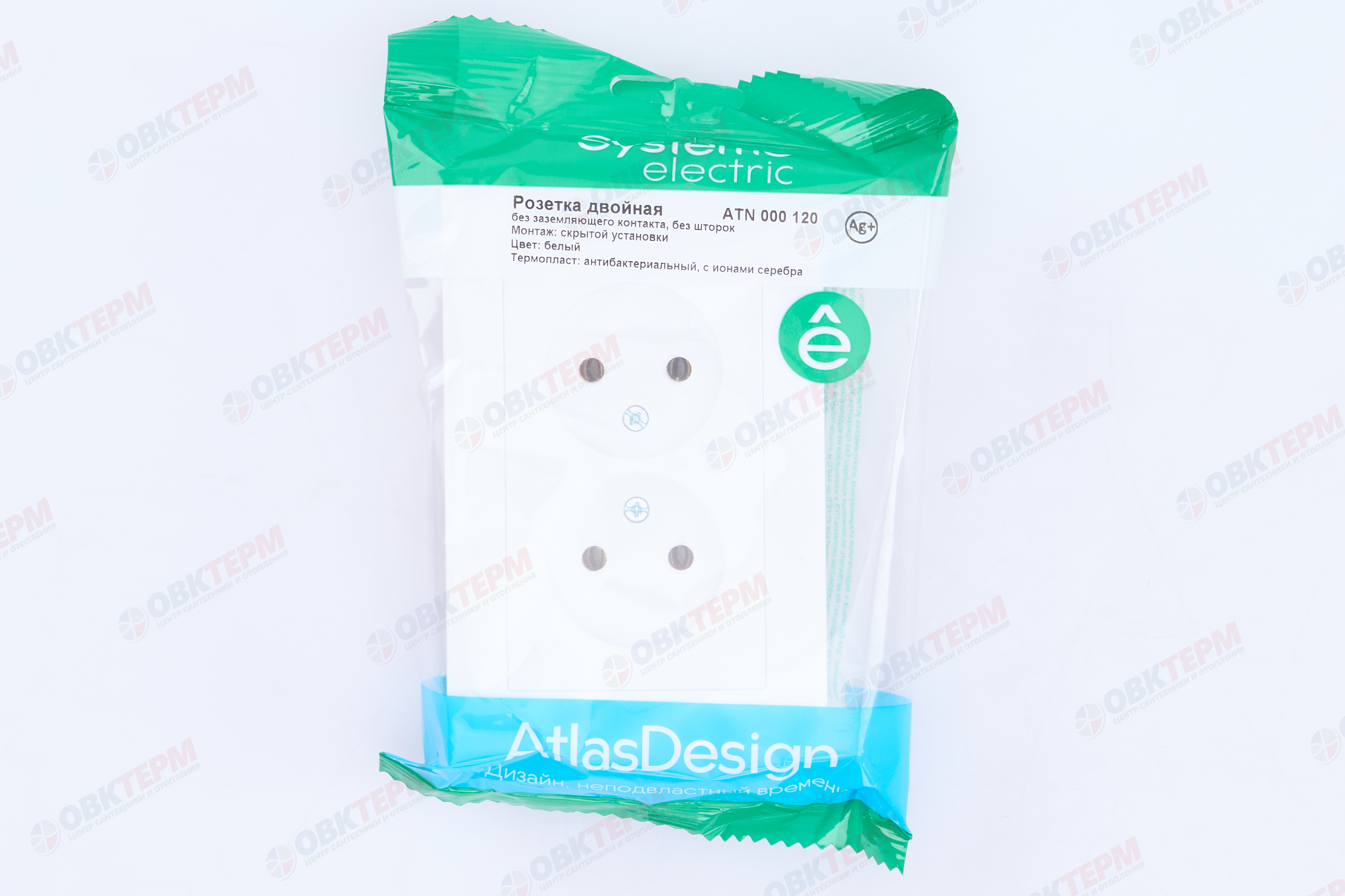 Розетка б/з в сборе двойная 16А Белый AtlasDesign Systeme Electric - миниатюра №11