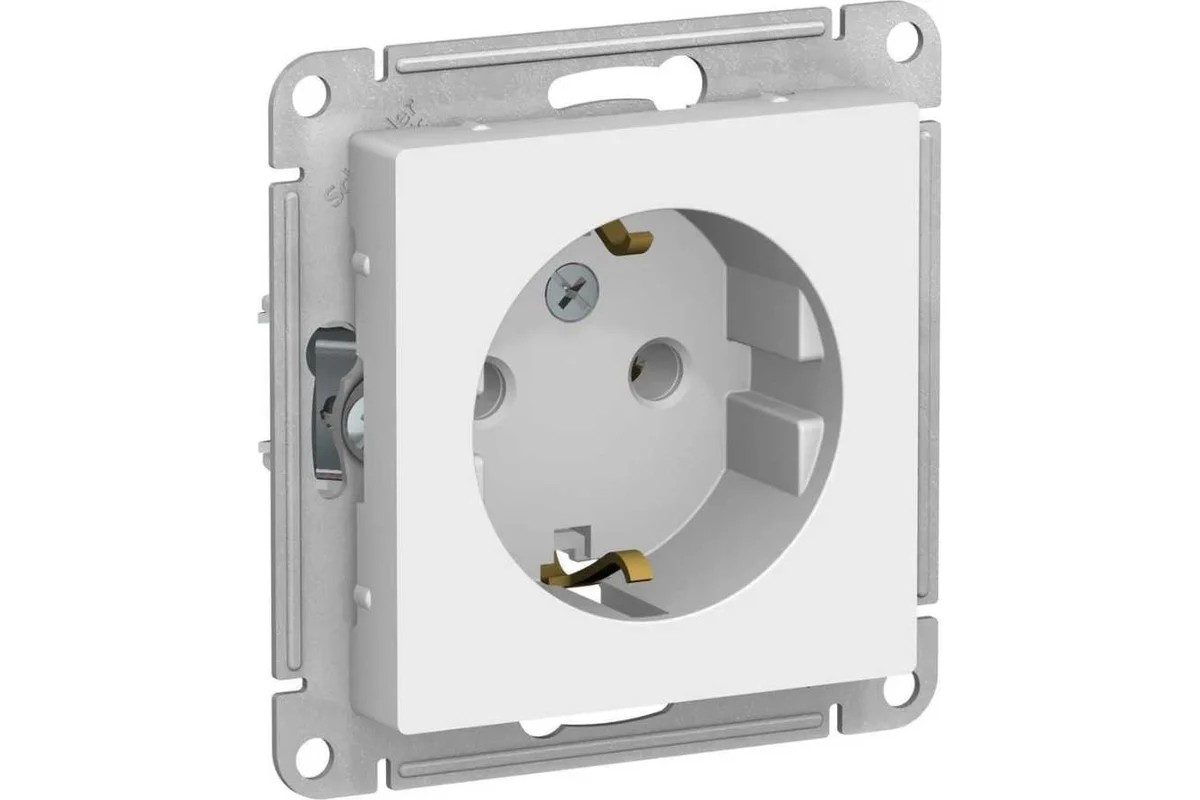 Розетка с/з 16А механизм Белый AtlasDesign Systeme Electric - Изображение №1