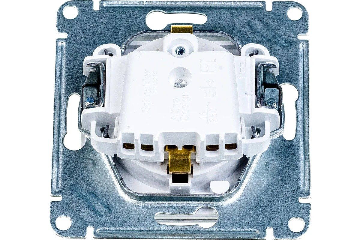 Розетка с/з с крышкой со шторками 16А IP20 механизм Белый AtlasDesign Systeme Electric - Изображение №3