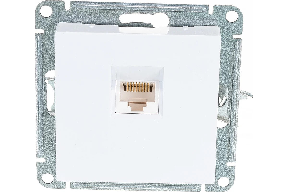 Розетка компьютерная RJ45 механизм Белый AtlasDesign Systeme Electric - Изображение №2
