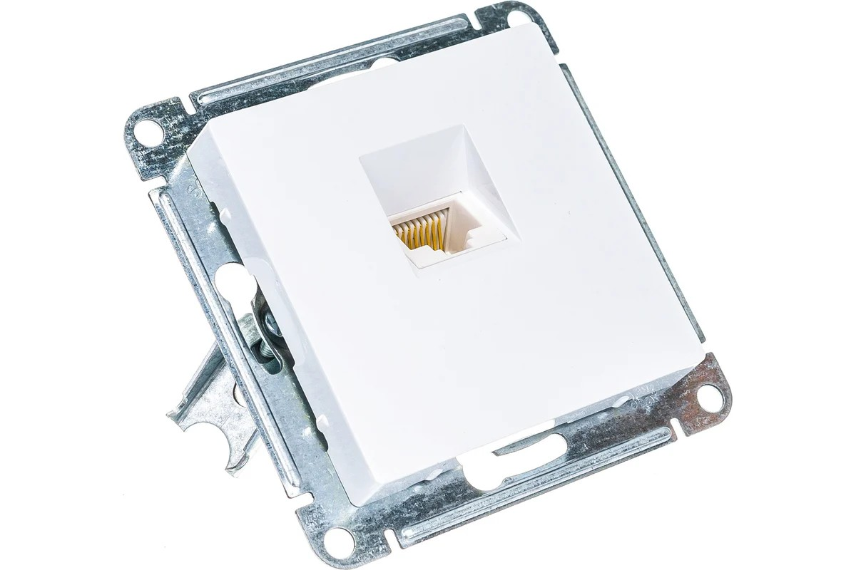 Розетка компьютерная RJ45 механизм Белый AtlasDesign Systeme Electric - Изображение №4