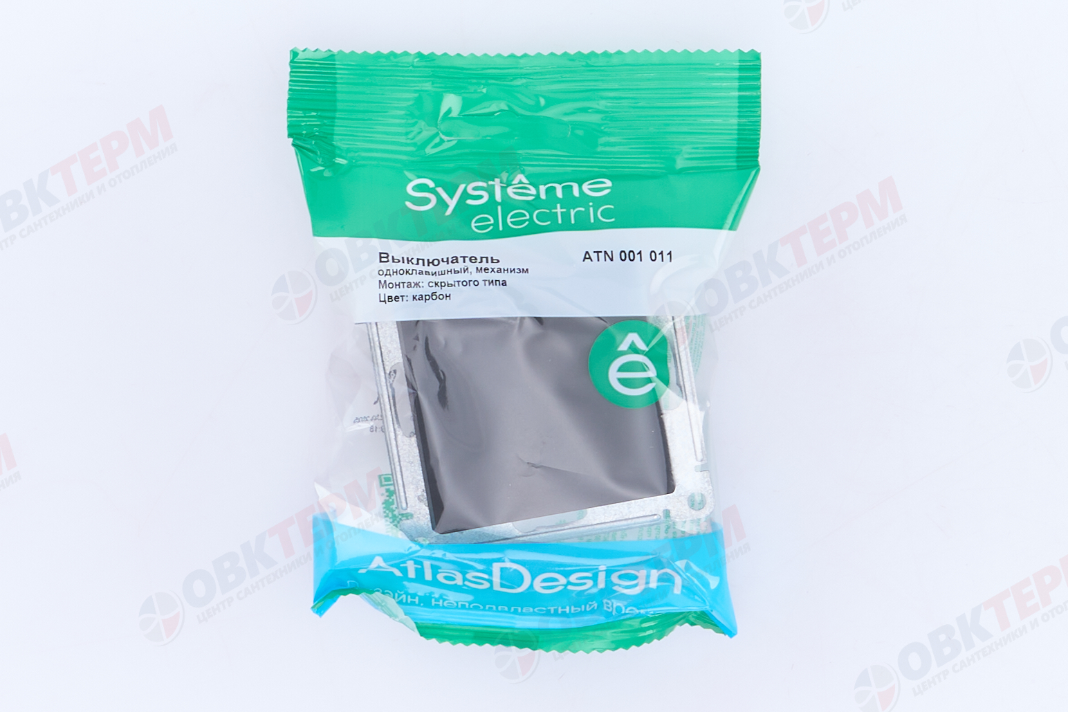 Выключатель 1-клавишный механизм сх.1 10АХ Карбон AtlasDesign Systeme Electric - миниатюра №8