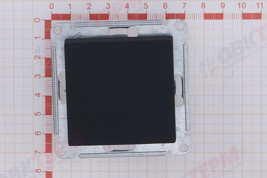 Переключатель 1-клавишный, механизм сх.6 10АХ Карбон AtlasDesign Systeme Electric - миниатюра №7