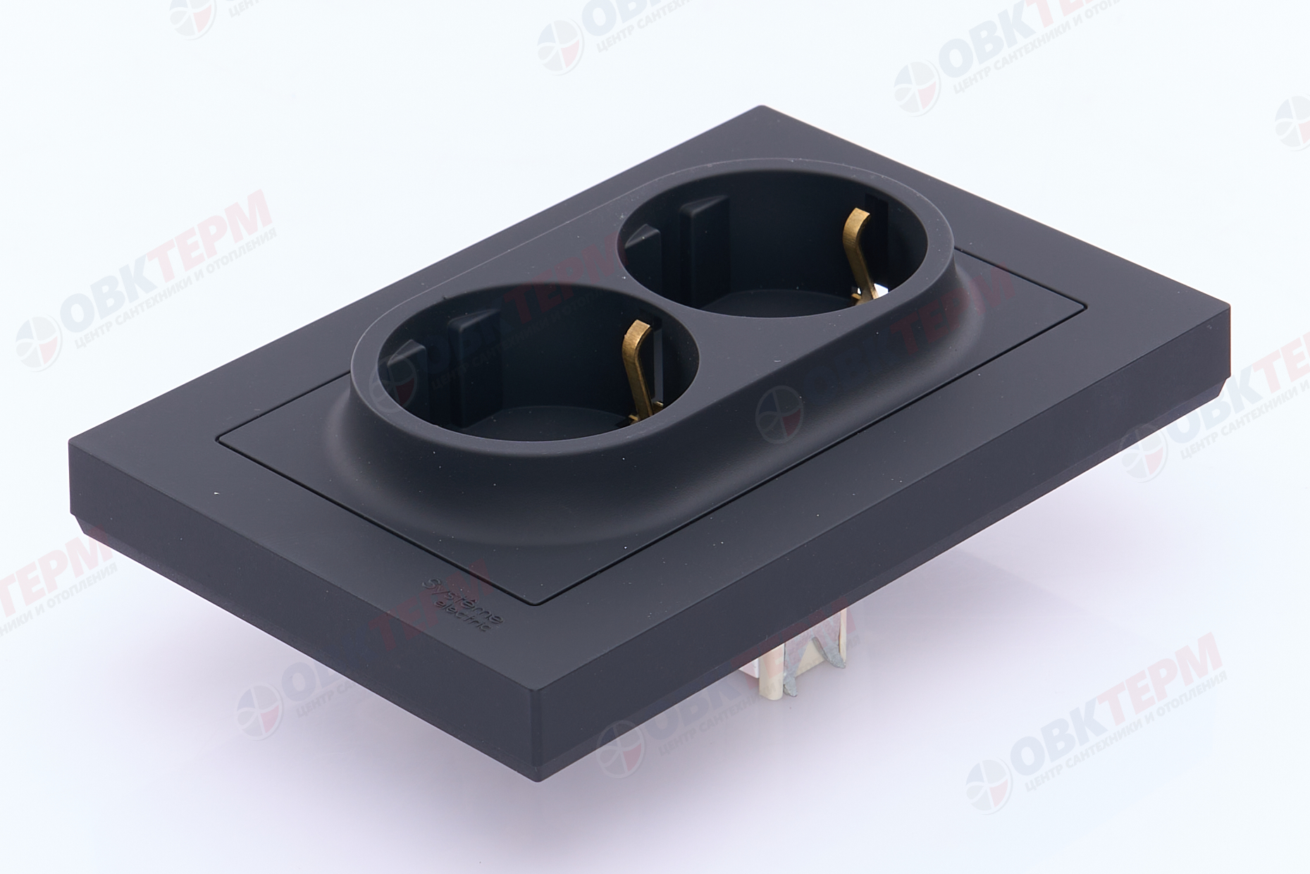 Розетка с/з в сборе двойная 16А Карбон AtlasDesign Systeme Electric - Изображение №4