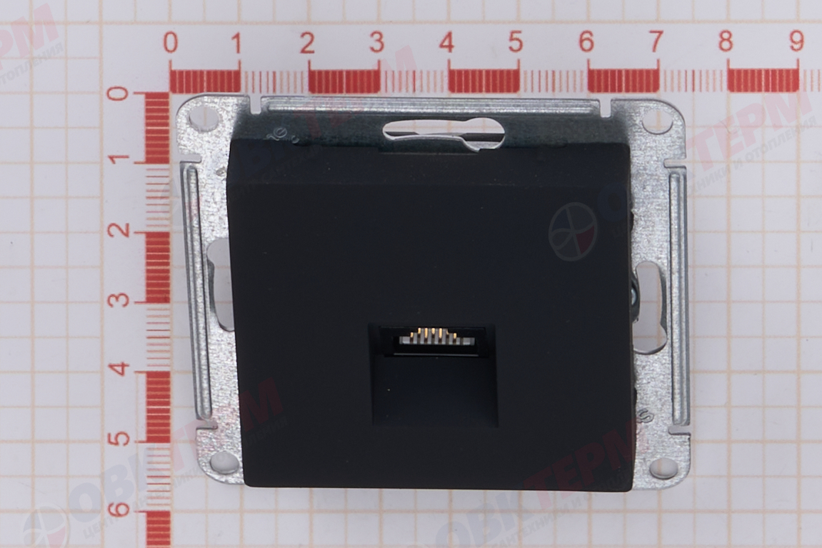 Розетка компьютерная RJ45 механизм Карбон AtlasDesign Systeme Electric - миниатюра №7
