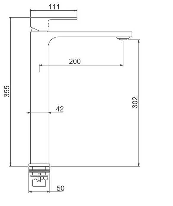 Смеситель д/раковины GAPPO G1083-2 латунь /хром /высокий  /Ø35 /на гайке - миниатюра №2
