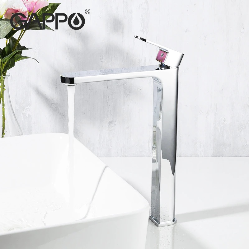 Смеситель д/раковины GAPPO G1083-2 латунь /хром /высокий  /Ø35 /на гайке - миниатюра №3