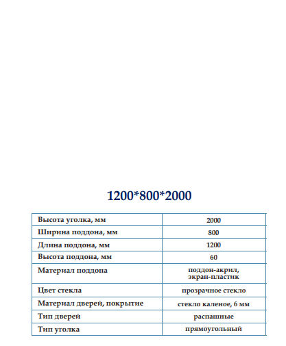Душевое ограждение ODA –B8028 (120*90*200) , стекло 6 мм (1 место) - Изображение №2